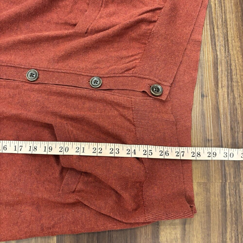 L.L. Bean Women’s Sz XL Maroon Red V-neck Button Down Cardigan Cashmere Blend - Picture 6 of 7